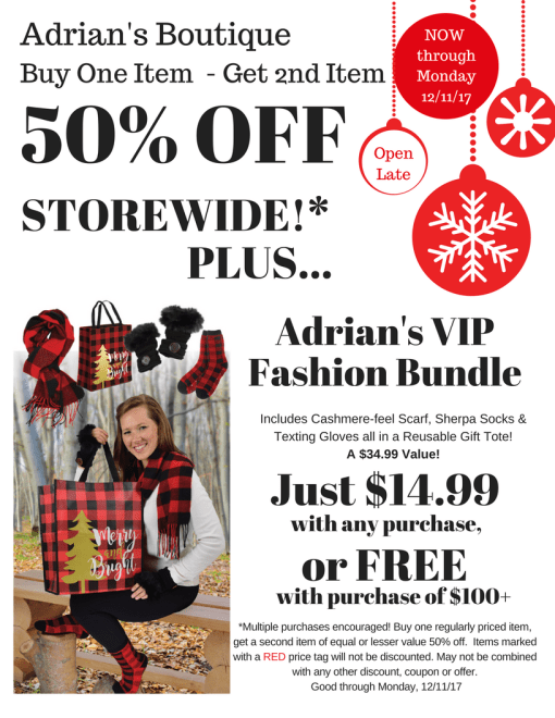 2017 BOGO 50% off Holiday Ad for Hutch News
