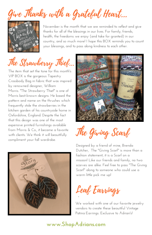 2018 Adrians November VIP Box Brochure_ Thanksgiving-2